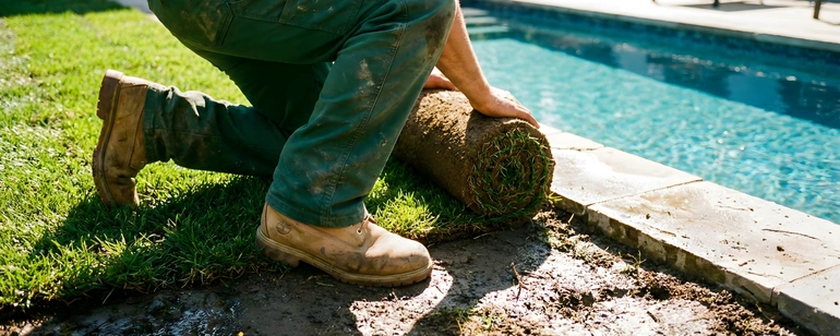 Poolside Turf Installation in Dallas